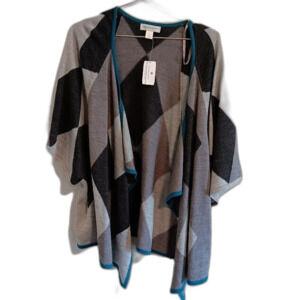 Christopher & Banks M Medium Short  Sleeve Open Wool Blend Cardigan Sweater